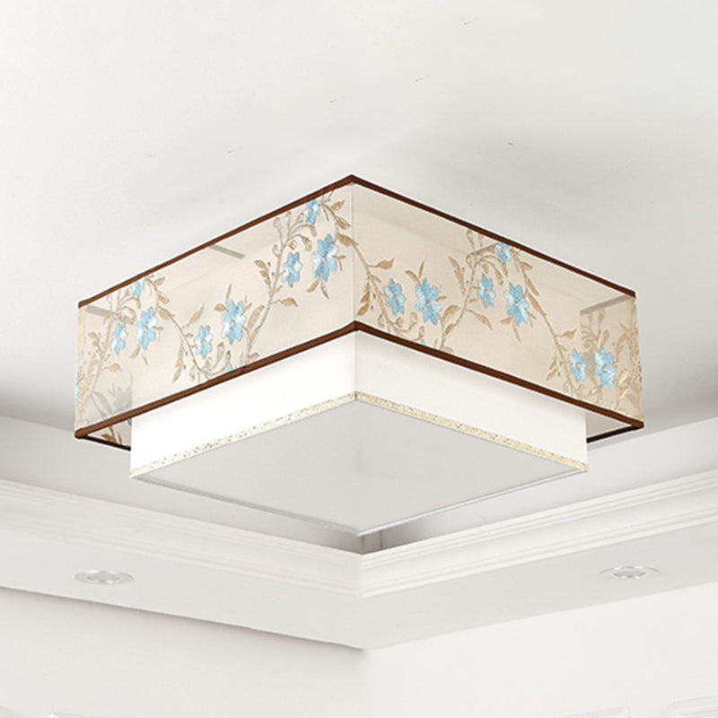 Modern Style Geometry Ceiling Fixtures Fabric Ceiling Mounted Lights