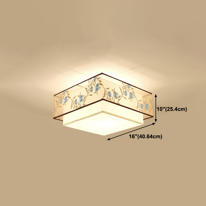 Modern Style Geometry Ceiling Fixtures Fabric Ceiling Mounted Lights