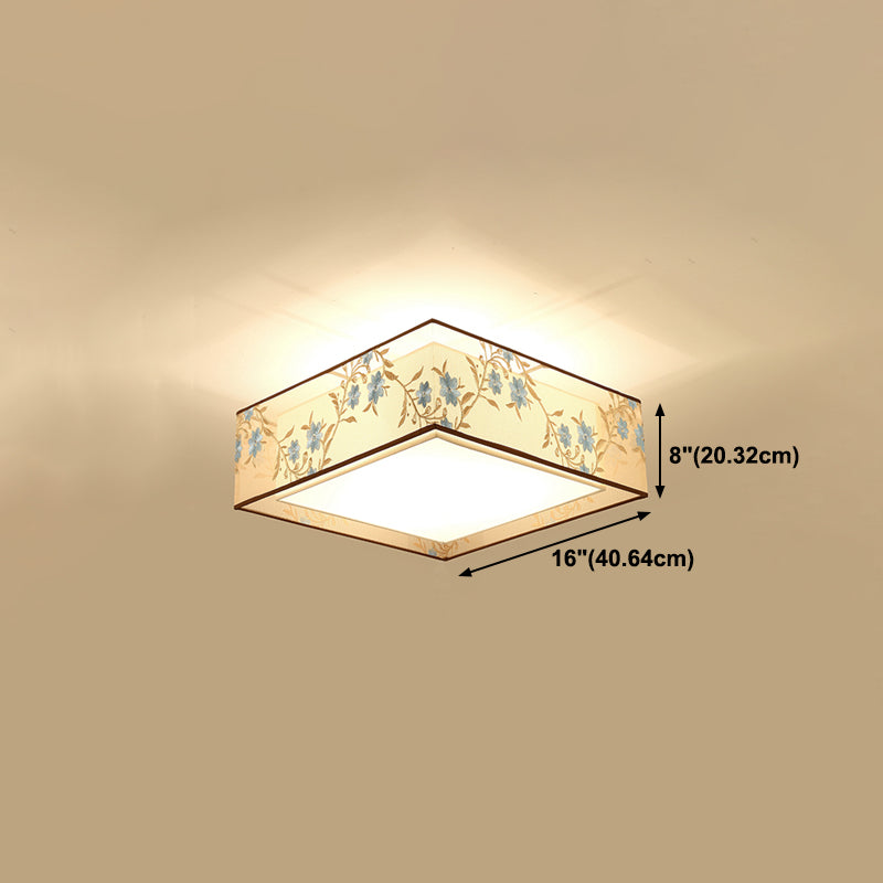 Modern Style Geometry Ceiling Fixtures Fabric Ceiling Mounted Lights