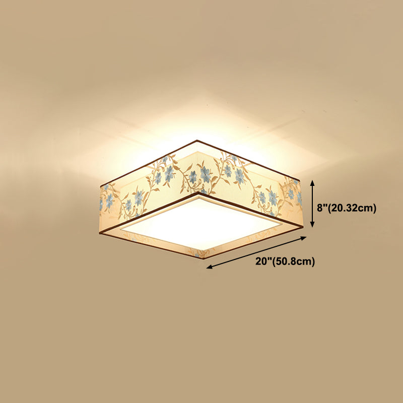 Modern Style Geometry Ceiling Fixtures Fabric Ceiling Mounted Lights