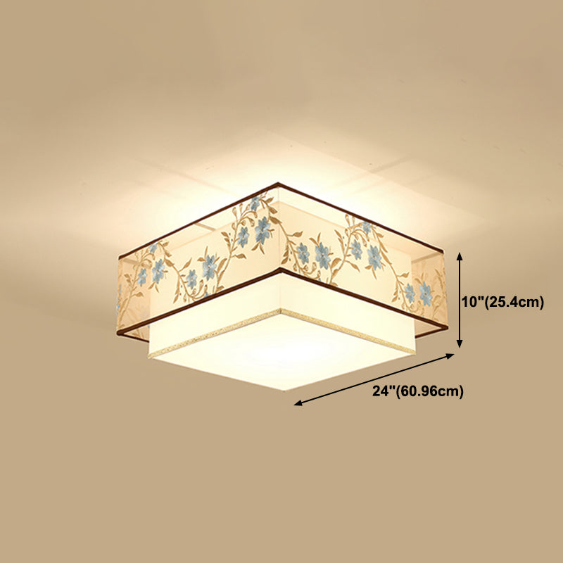 Modern Style Geometry Ceiling Fixtures Fabric Ceiling Mounted Lights