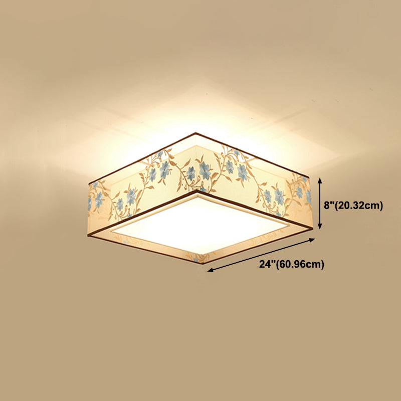 Modern Style Geometry Ceiling Fixtures Fabric Ceiling Mounted Lights