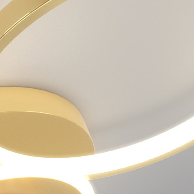 Gold Geometric LED Flush Ceiling Light Minimalist Starry Glass Flush Mount Fixture