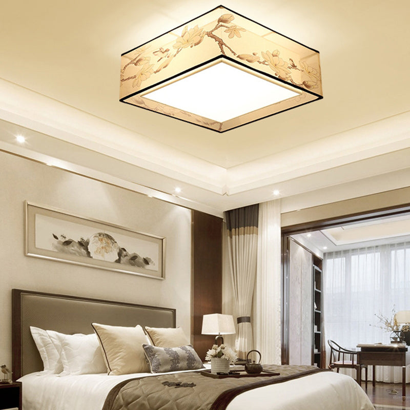 Multi Lights Plafond Dispusture Tissu de style traditionnel Tissu à chasse d'eau