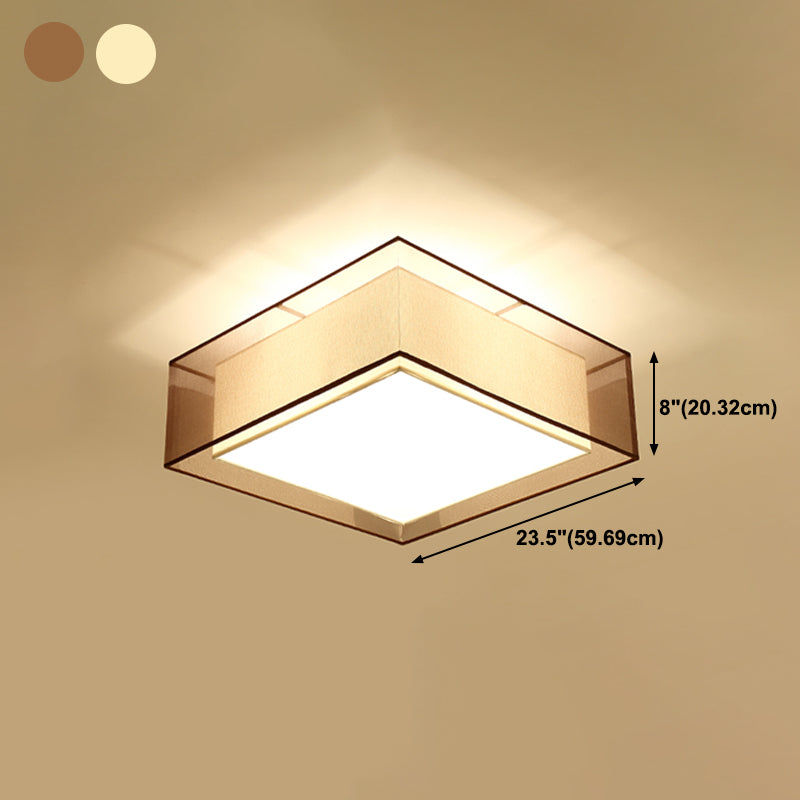 Multi Lights Ceiling Fixture Traditional Style Fabric Flush Mount Lamp