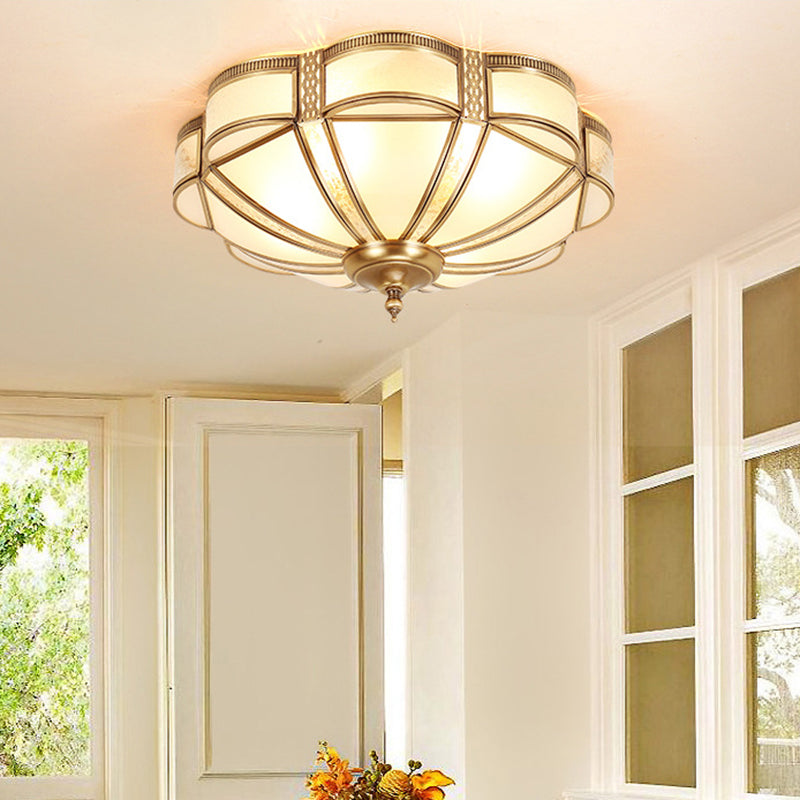 Multi Light Ceiling Lamp Colonial Style Glass Ceiling Lighting for Dining Room