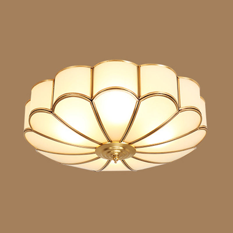 Multi Light Ceiling Lamp Colonial Style Glass Ceiling Lighting for Dining Room