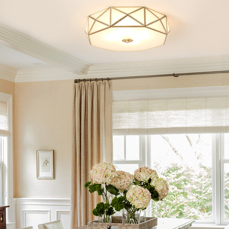 Éclairage de plafond en verre de style colonial multi-léger pour salle à manger