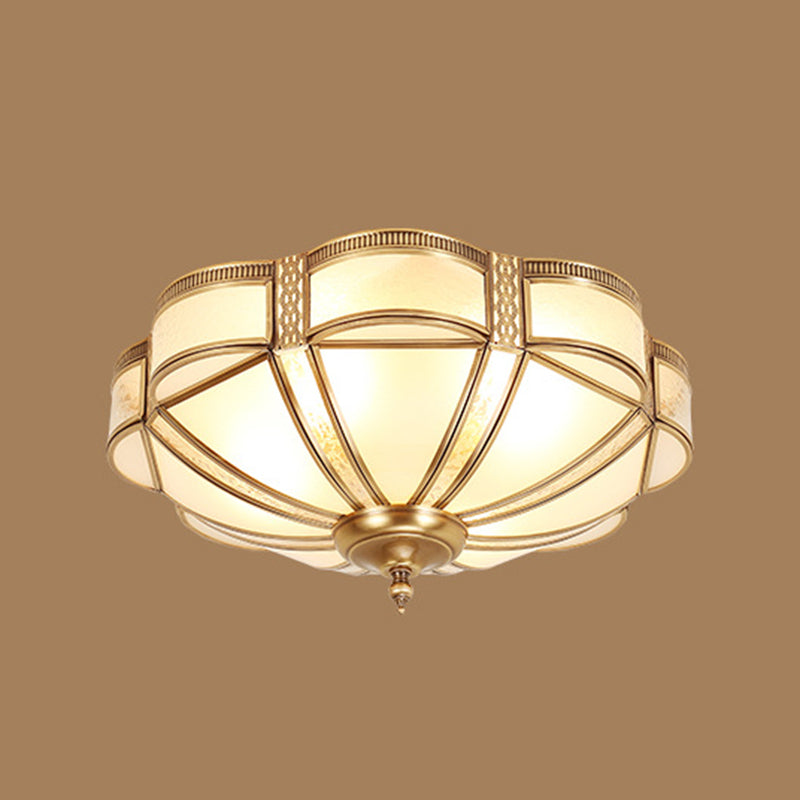 Multi Light Ceiling Lamp Colonial Style Glass Ceiling Lighting for Dining Room