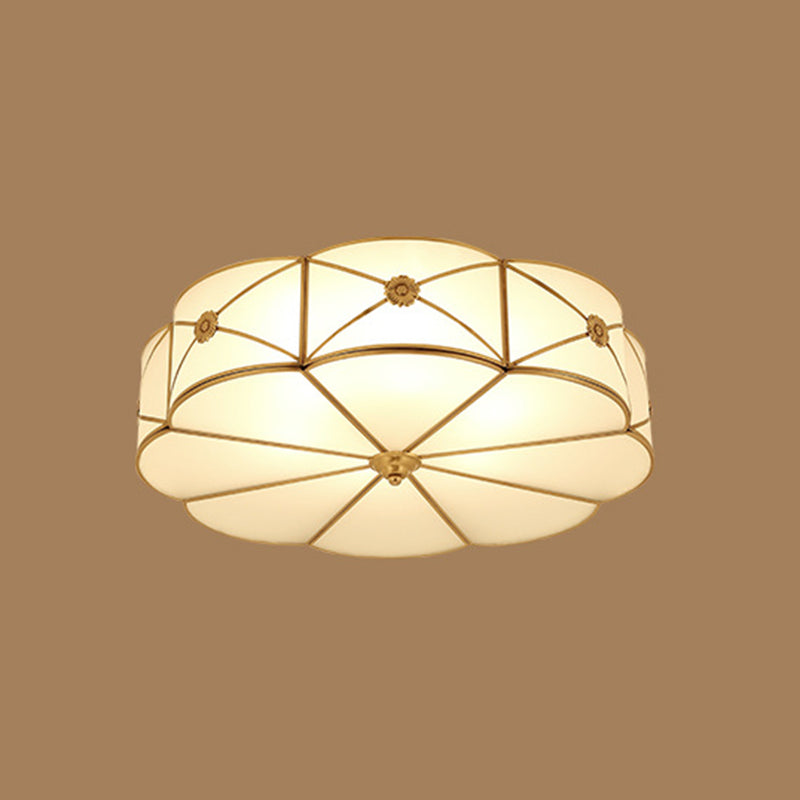 Multi Light Ceiling Lamp Colonial Style Glass Ceiling Lighting for Dining Room