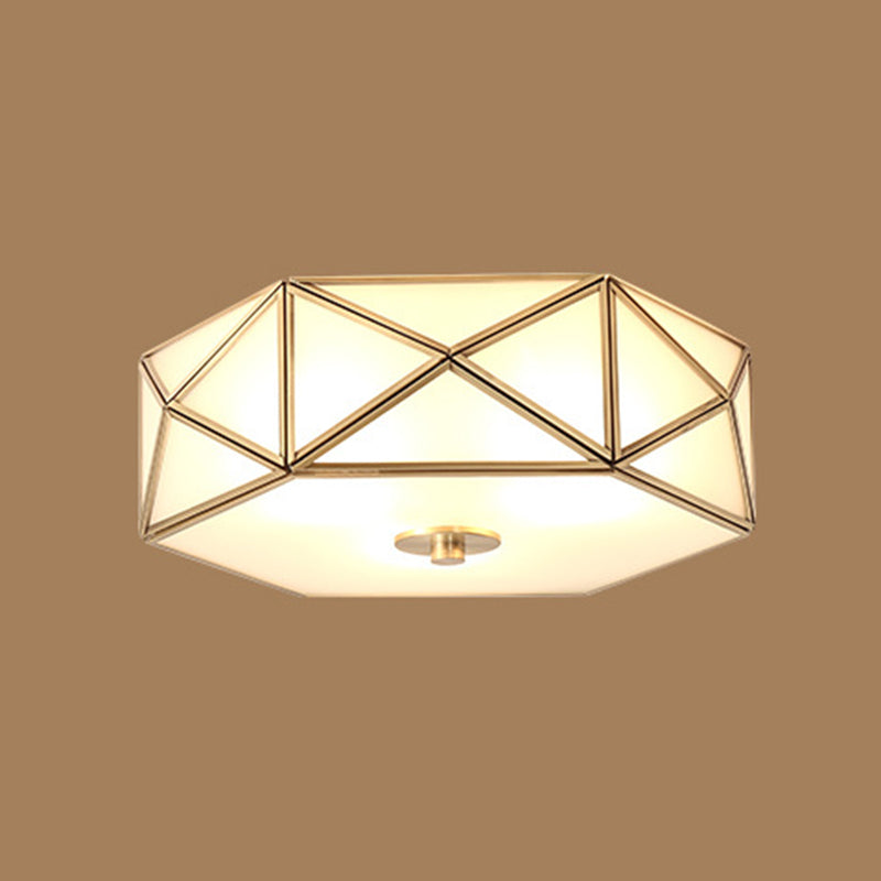 Multi Light Ceiling Lamp Colonial Style Glass Ceiling Lighting for Dining Room