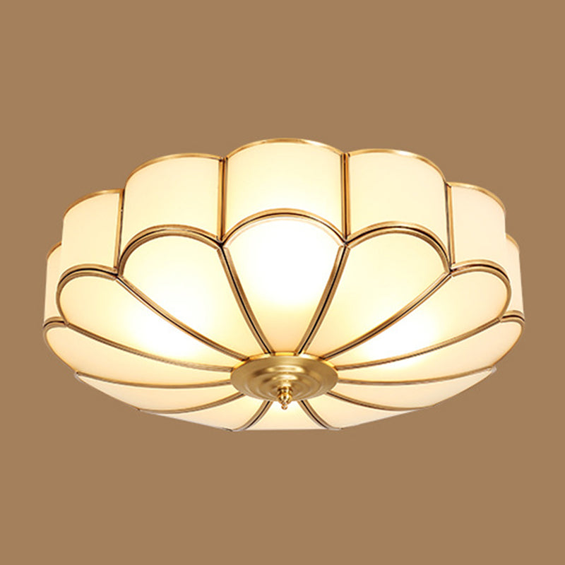 Multi Light Ceiling Lamp Colonial Style Glass Ceiling Lighting for Dining Room