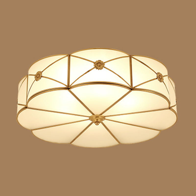 Multi Light Ceiling Lamp Colonial Style Glass Ceiling Lighting for Dining Room