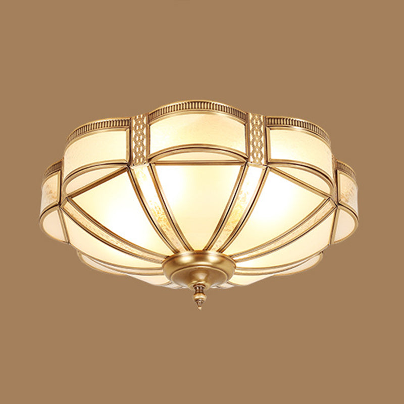 Multi Light Ceiling Lamp Colonial Style Glass Ceiling Lighting for Dining Room