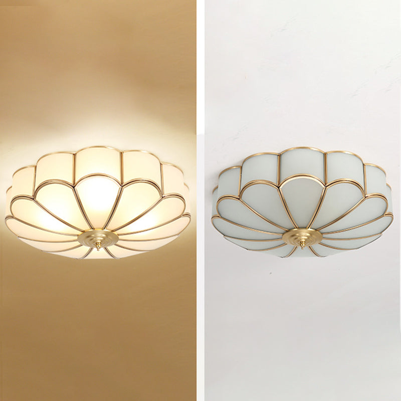 Multi Light Ceiling Lamp Colonial Style Glass Ceiling Lighting for Dining Room