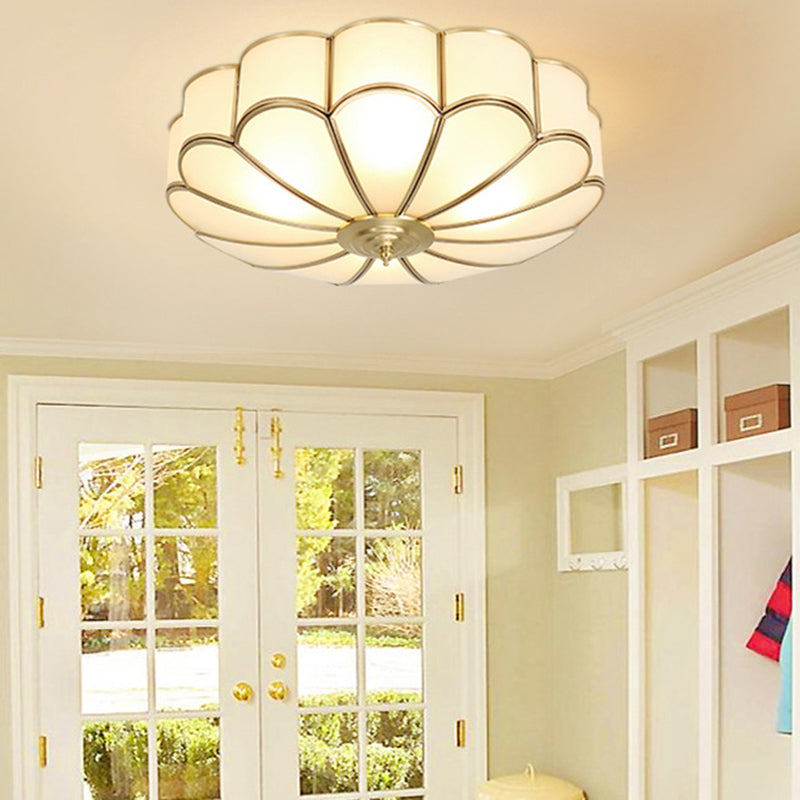 Multi Light Ceiling Lamp Colonial Style Glass Ceiling Lighting for Dining Room