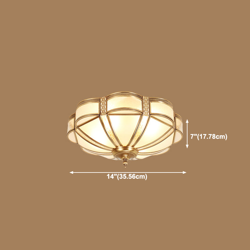 Multi Light Ceiling Lamp Colonial Style Glass Ceiling Lighting for Dining Room