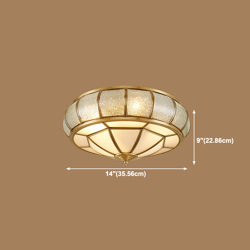 Multi Light Ceiling Lamp Colonial Style Glass Ceiling Lighting for Dining Room