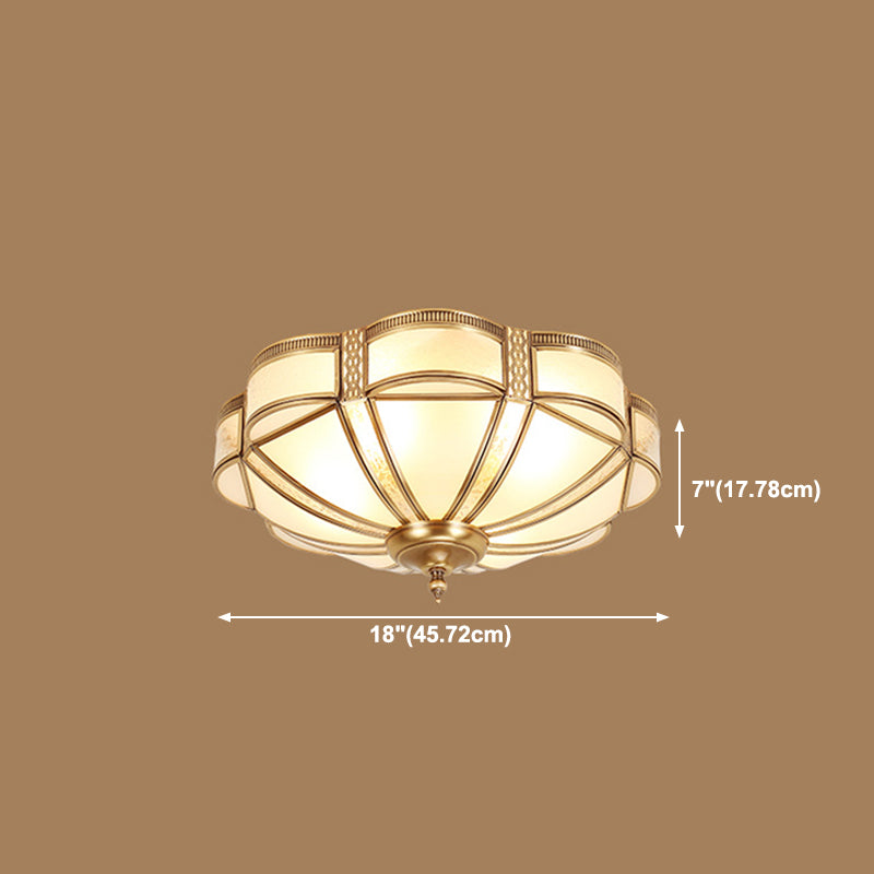 Multi Light Ceiling Lamp Colonial Style Glass Ceiling Lighting for Dining Room