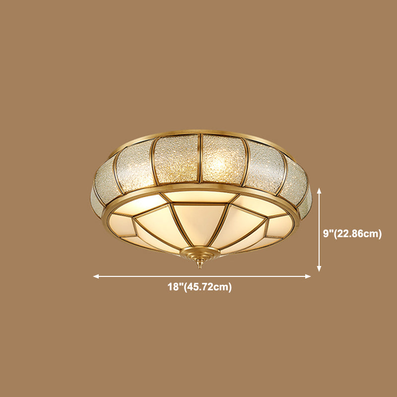 Multi Light Ceiling Lamp Colonial Style Glass Ceiling Lighting for Dining Room