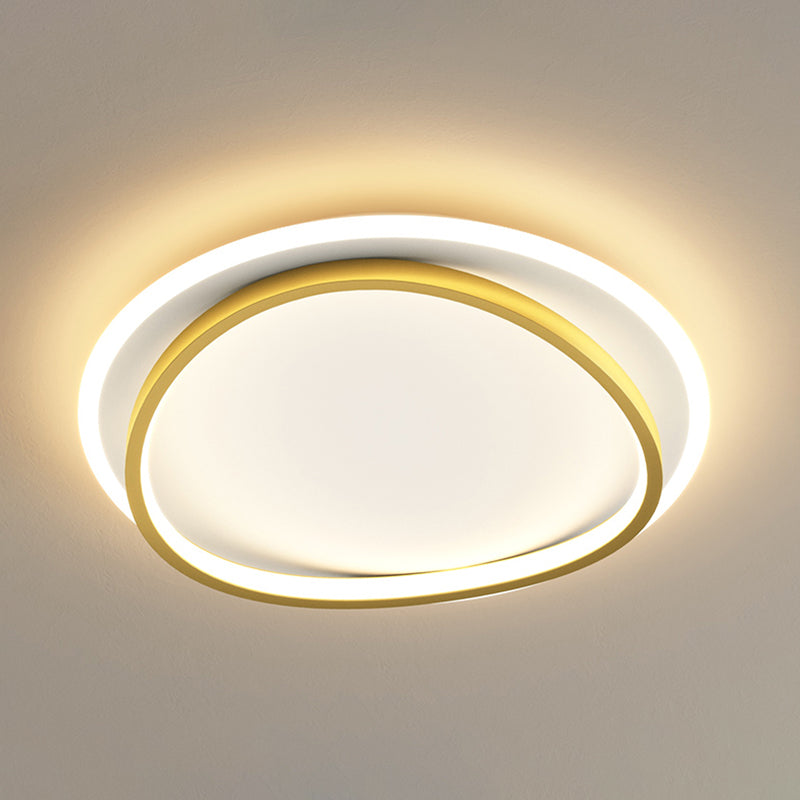 Contemporary Round Flush Mount Lighting Metal 2 Light Flush Mount Ceiling Fixture