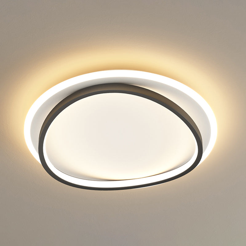 Contemporary Round Flush Mount Lighting Metal 2 Light Flush Mount Ceiling Fixture