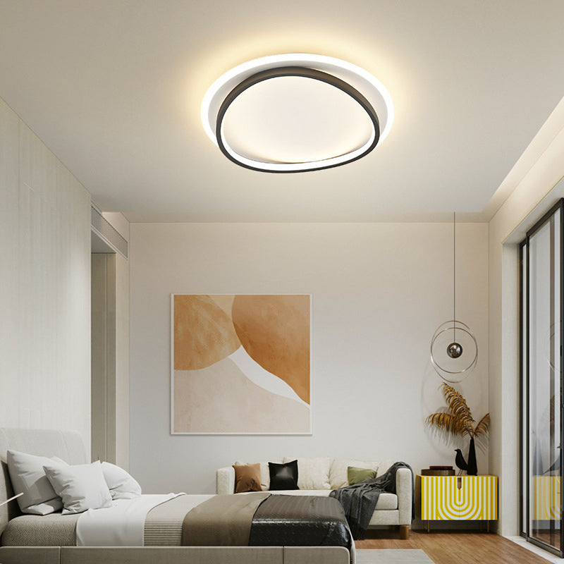 Contemporary Round Flush Mount Lighting Metal 2 Light Flush Mount Ceiling Fixture