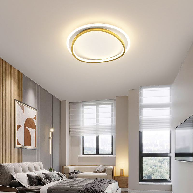 Contemporary Round Flush Mount Lighting Metal 2 Light Flush Mount Ceiling Fixture