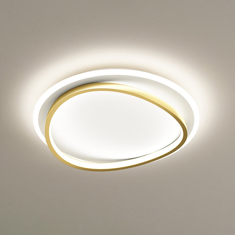 Contemporary Round Flush Mount Lighting Metal 2 Light Flush Mount Ceiling Fixture