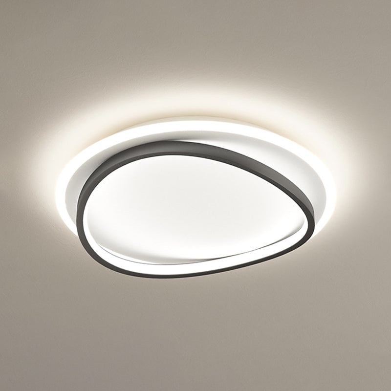 Contemporary Round Flush Mount Lighting Metal 2 Light Flush Mount Ceiling Fixture