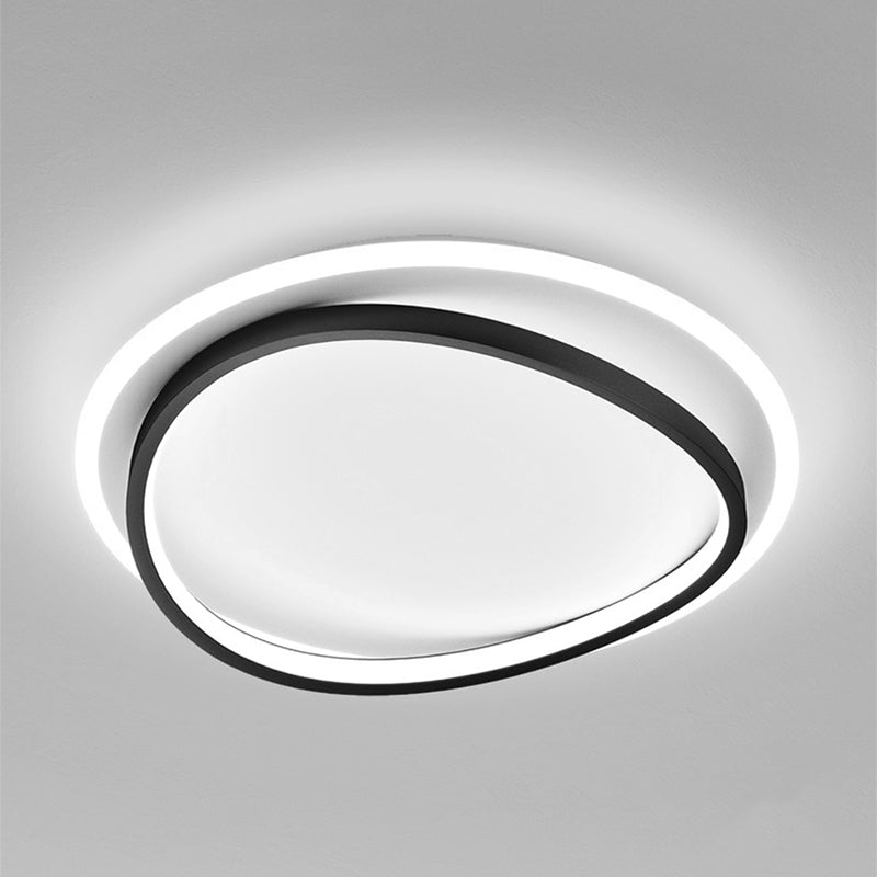 Contemporary Round Flush Mount Lighting Metal 2 Light Flush Mount Ceiling Fixture