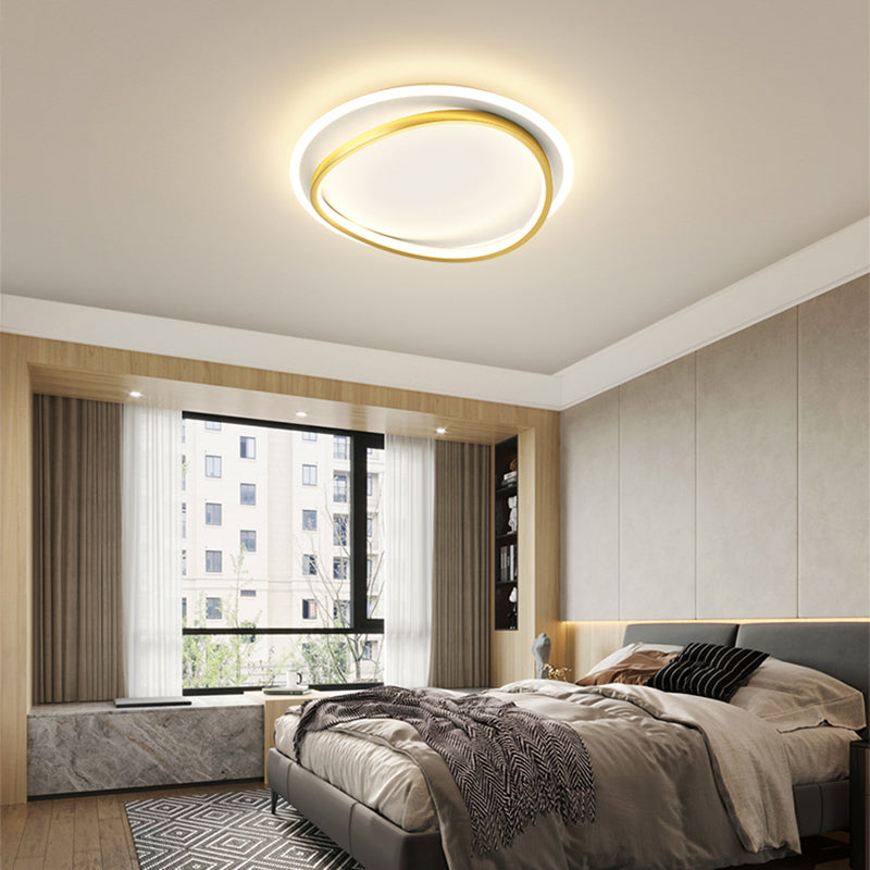 Contemporary Round Flush Mount Lighting Metal 2 Light Flush Mount Ceiling Fixture