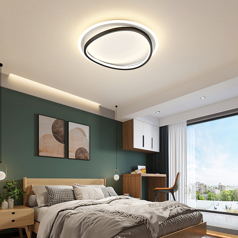 Contemporary Round Flush Mount Lighting Metal 2 Light Flush Mount Ceiling Fixture