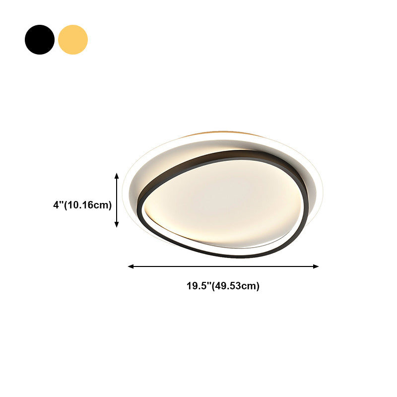 Contemporary Round Flush Mount Lighting Metal 2 Light Flush Mount Ceiling Fixture