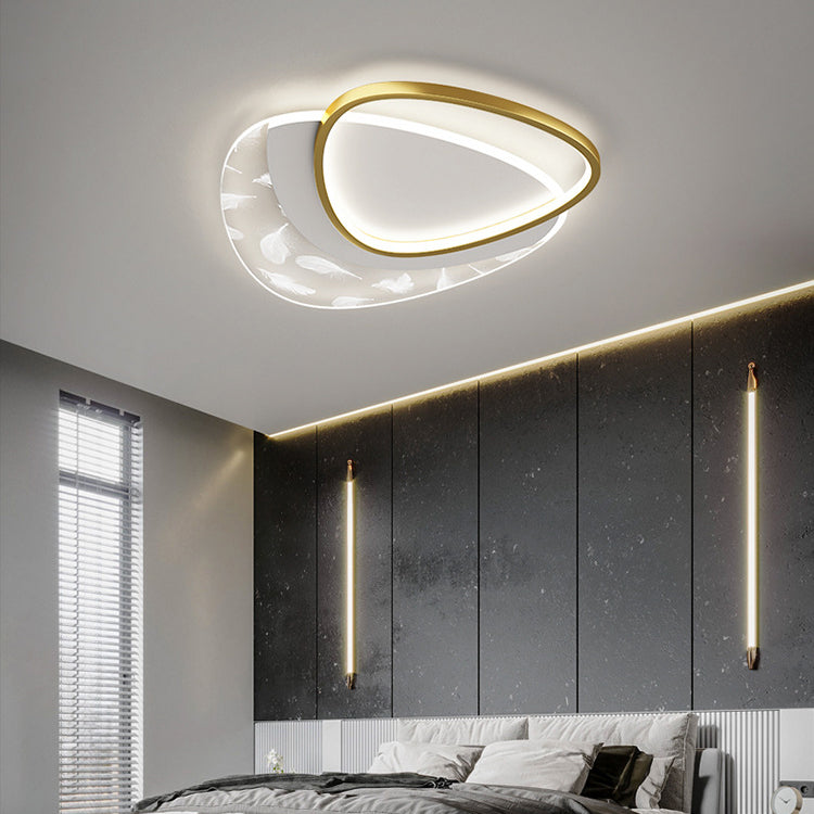 Moderne Stilgeometrieform Deckenlampe Metall 2 Licht Deckenbeleuchtung für Esszimmer