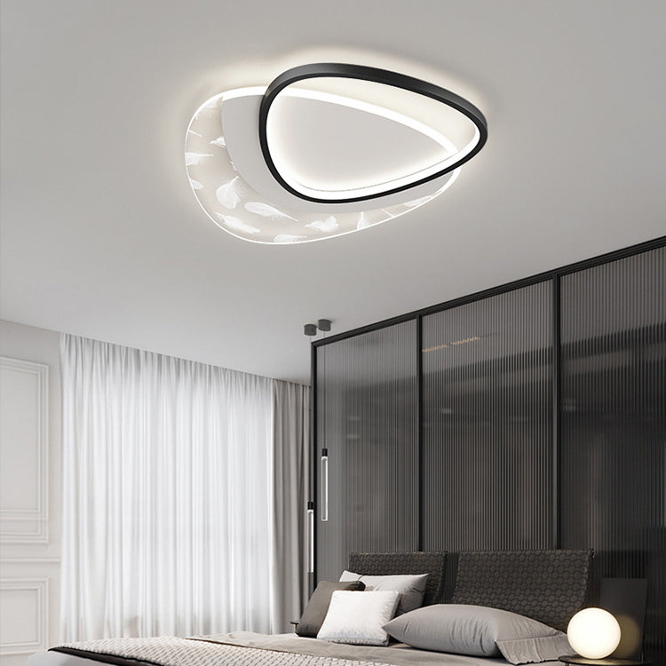 Moderne Stilgeometrieform Deckenlampe Metall 2 Licht Deckenbeleuchtung für Esszimmer