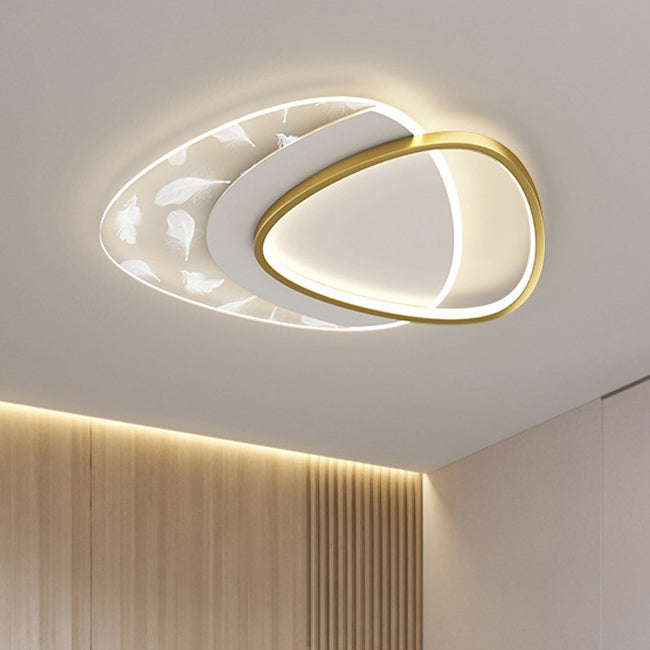 Modern Style Geometry Shape Ceiling Lamp Metal 2 Light Ceiling Lighting for Dining Room