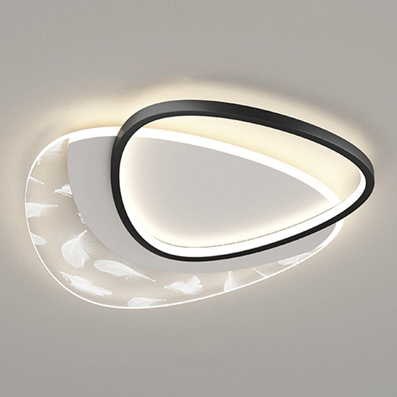 Moderne Stilgeometrieform Deckenlampe Metall 2 Licht Deckenbeleuchtung für Esszimmer