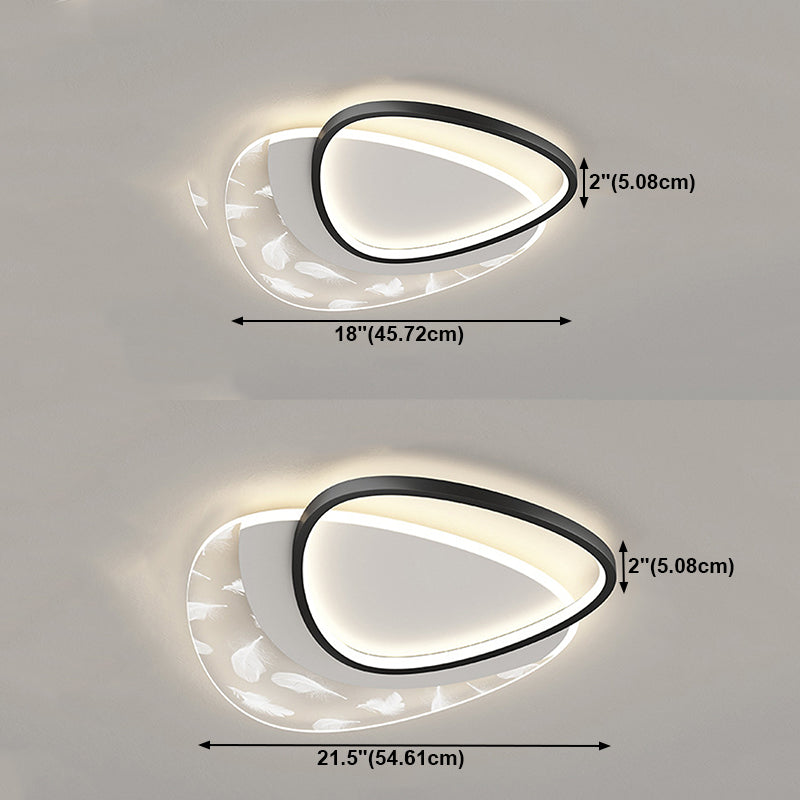 Moderne stijl geometrie vorm plafondlamp metaal 2 lichte plafondverlichting voor eetkamer