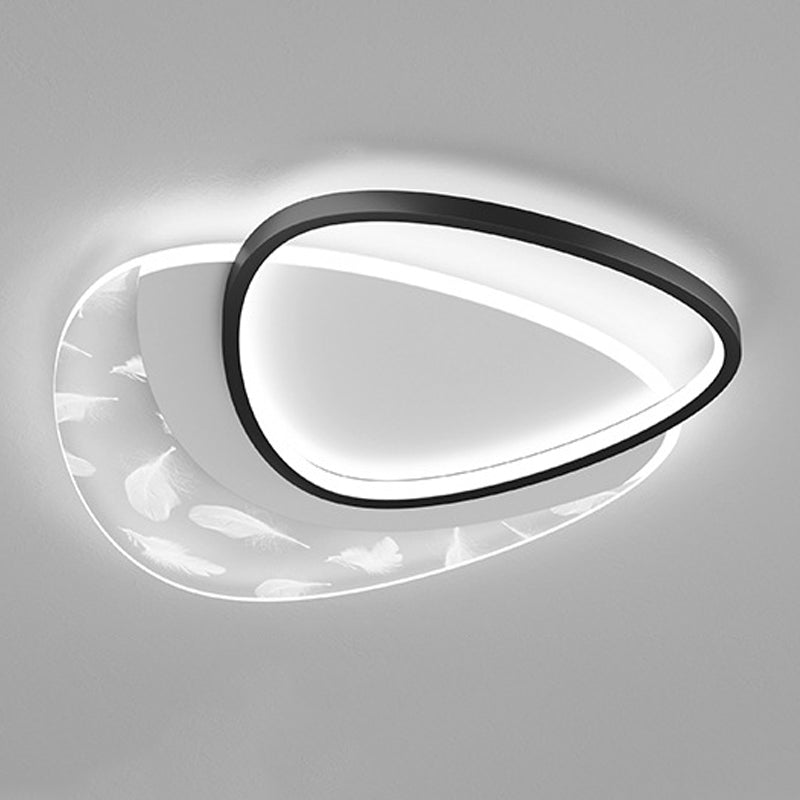 Moderne Stilgeometrieform Deckenlampe Metall 2 Licht Deckenbeleuchtung für Esszimmer