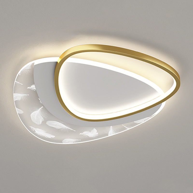 Moderne Stilgeometrieform Deckenlampe Metall 2 Licht Deckenbeleuchtung für Esszimmer