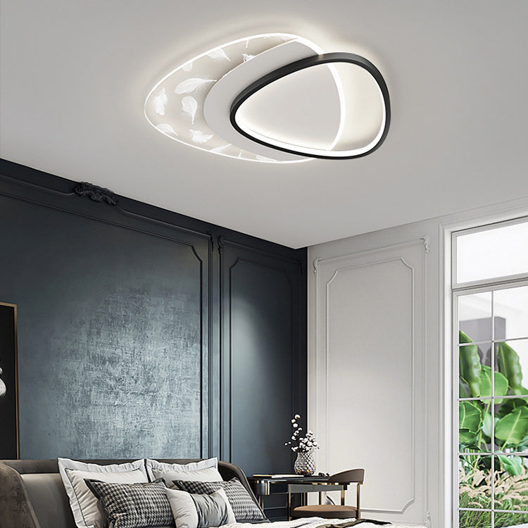 Modern Style Geometry Shape Ceiling Lamp Metal 2 Light Ceiling Lighting for Dining Room