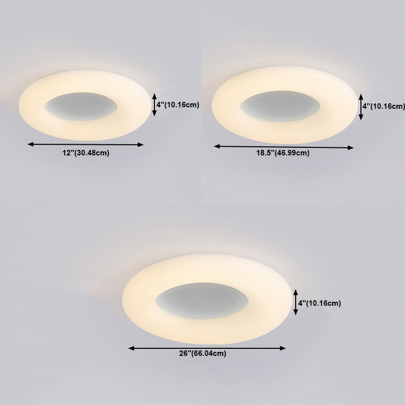 Modern Style Circle Shape Ceiling Lamp Metal 1 Light Ceiling Light for Living Room