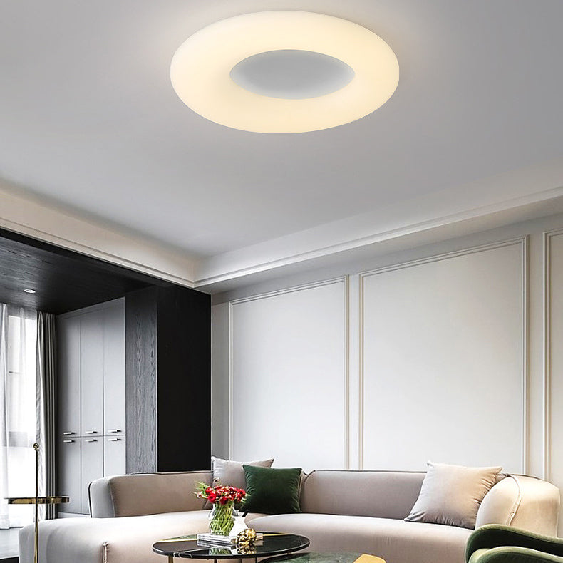 Modern Style Circle Shape Ceiling Lamp Metal 1 Light Ceiling Light for Living Room