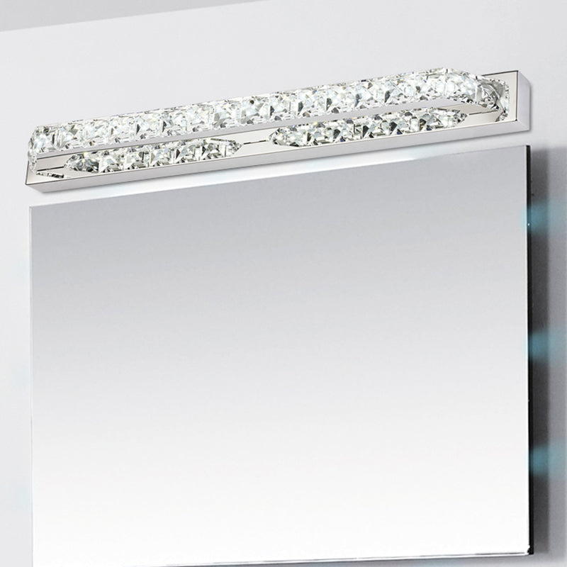 Lineaire vorm eigentijdse stijl ijdelheid licht kristal 1 licht led spiegel licht voor badkamer