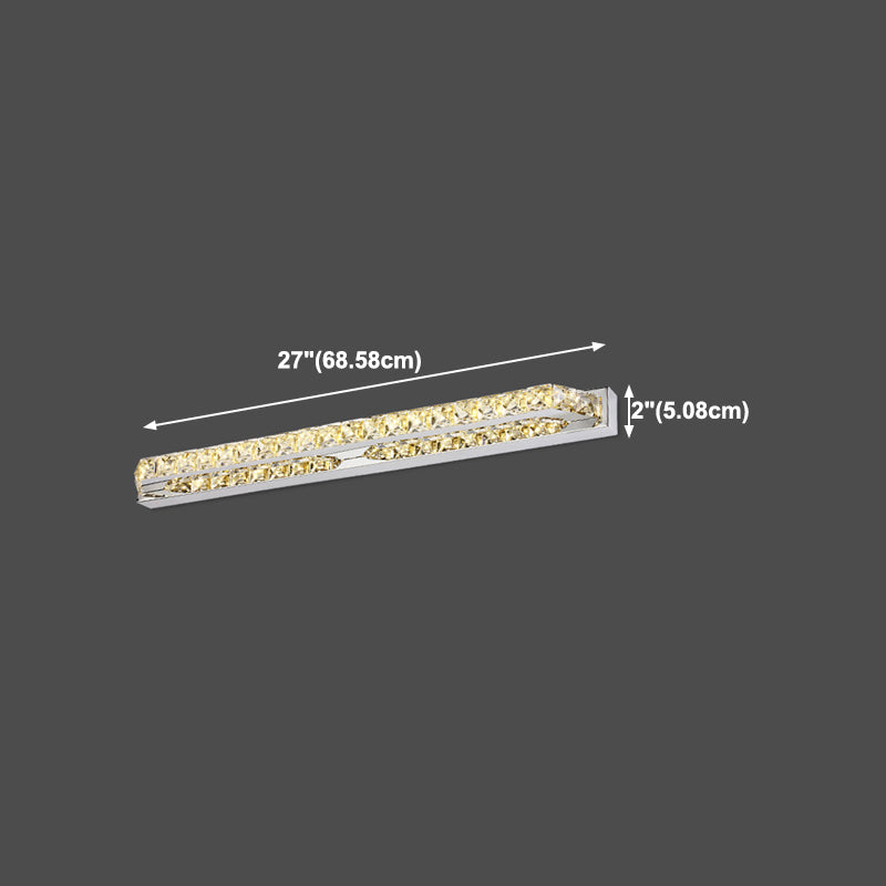 Lineaire vorm eigentijdse stijl ijdelheid licht kristal 1 licht led spiegel licht voor badkamer