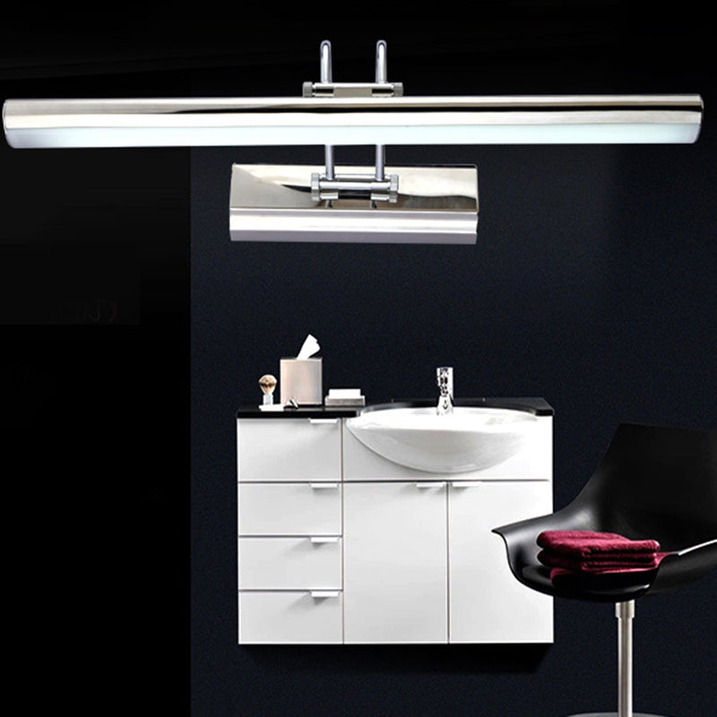 Lineaire vorm Modern ijdelheid licht metaal 1 licht LED spiegellicht voor badkamer in zilver