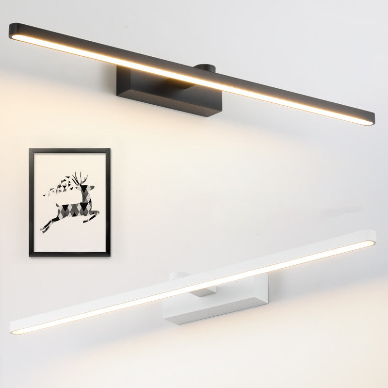 Metal Linear Shape Wall Light Modern 1-Light Mirror Mounted Light Fixture