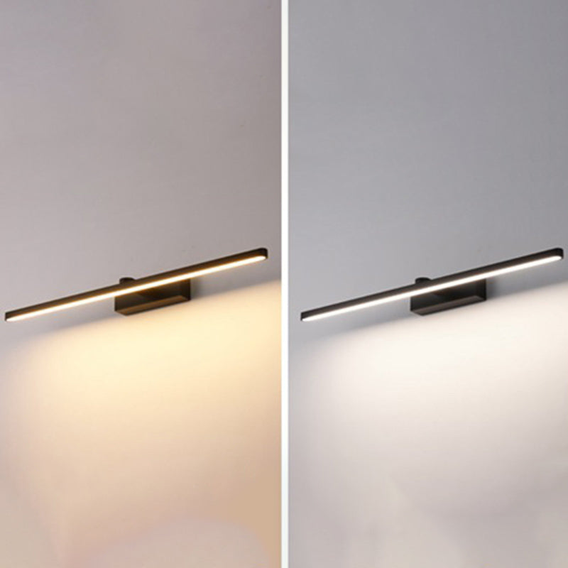 Metal Linear Shape Wall Light Modern 1-Light Mirror Mounted Light Fixture