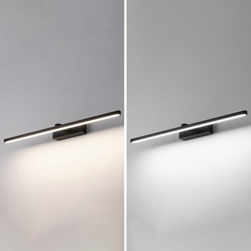 Metal Linear Shape Wall Light Modern 1-Light Mirror Mounted Light Fixture